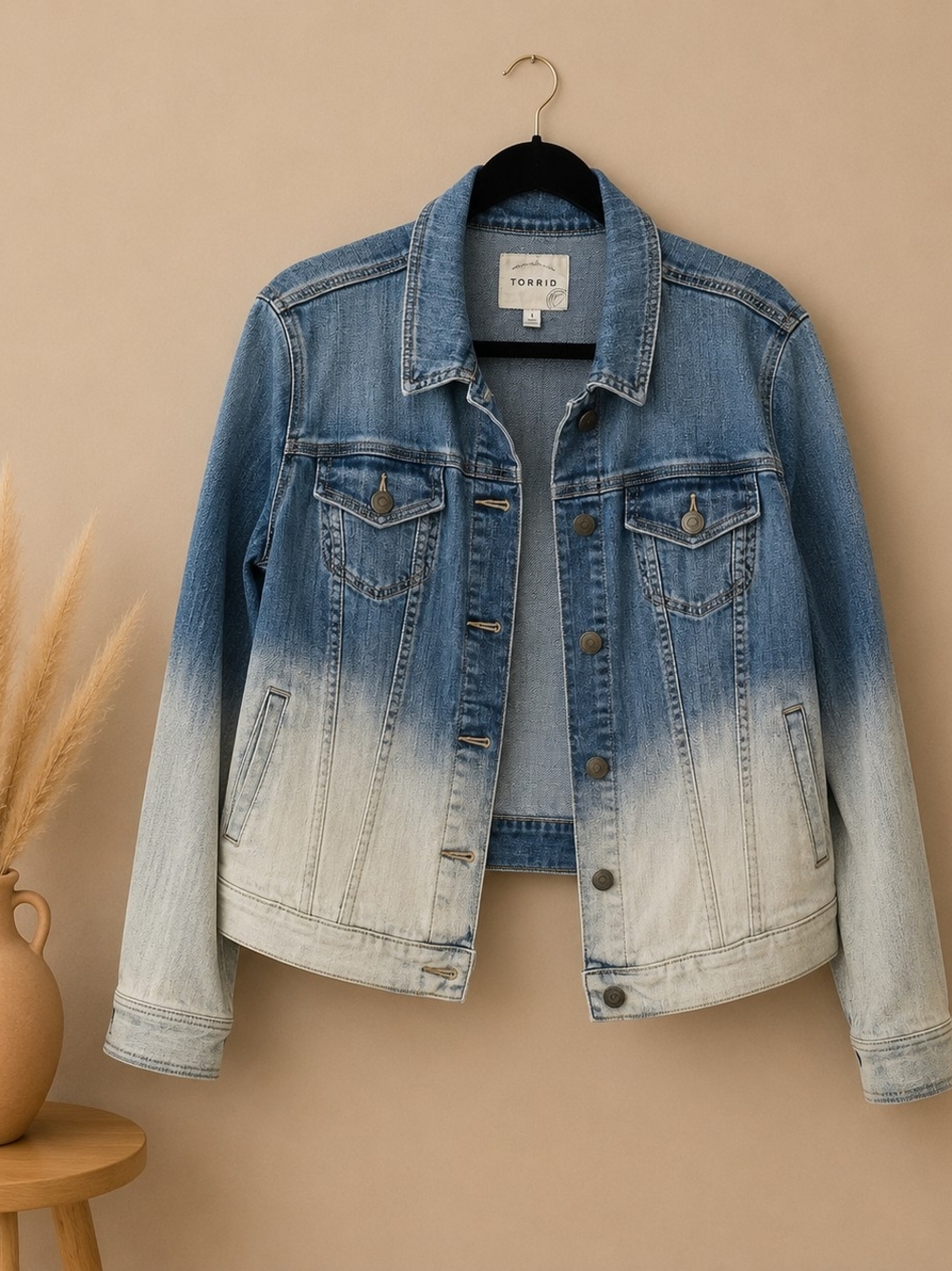 torrid Ombre Blue-to-Cream Denim Jacket
